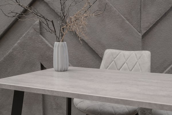 Обеденный стол Notta Лота Лофт 120 25 мм / 489666 (бетон/черный матовый)