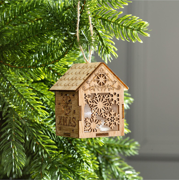 Елочная игрушка Luazon Lighting Домик со снежинками / 6117284