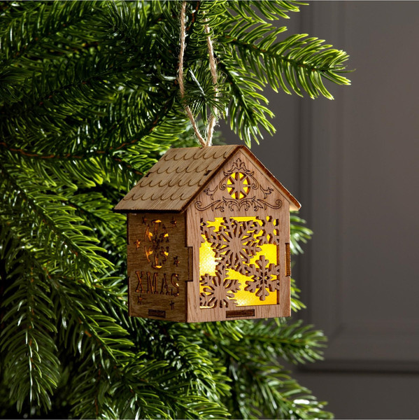Елочная игрушка Luazon Lighting Домик со снежинками / 6117284