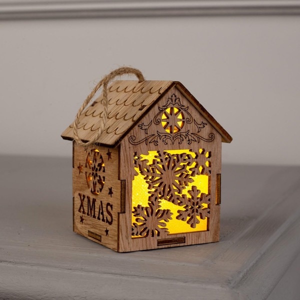 Елочная игрушка Luazon Lighting Домик со снежинками / 6117284