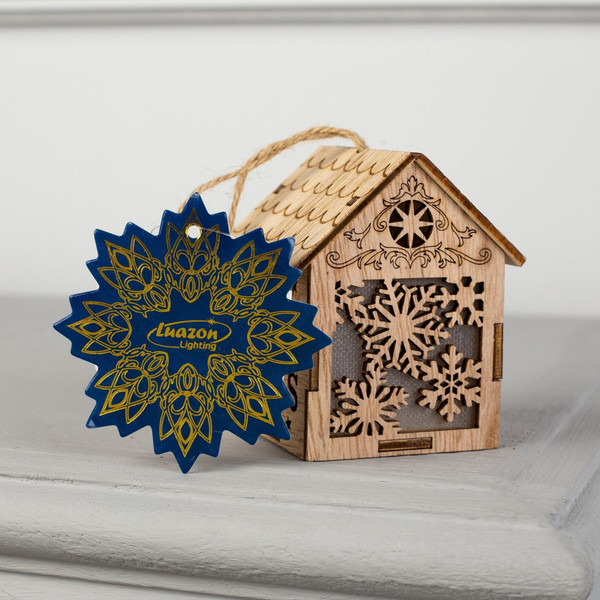 Елочная игрушка Luazon Lighting Домик со снежинками / 6117284