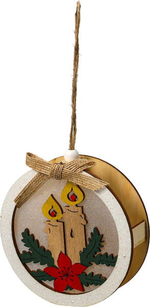 Елочная игрушка Luazon Lighting Шар со свечками / 6117337 - фото