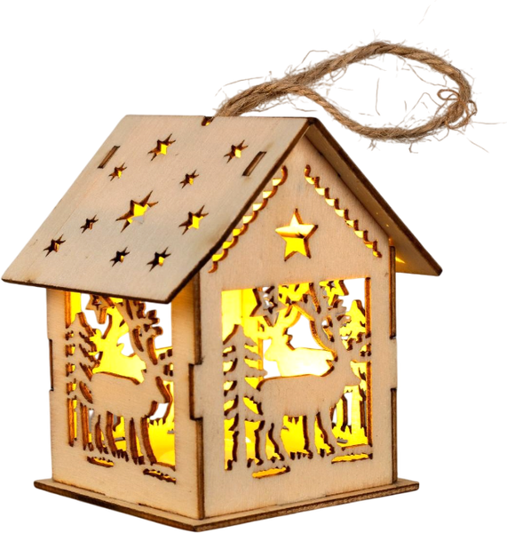 Елочная игрушка Luazon Lighting Домик с оленем / 6117275 - фото