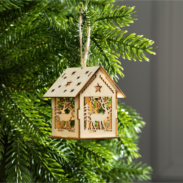 Елочная игрушка Luazon Lighting Домик с оленем / 6117275