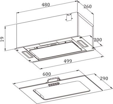 Вытяжка скрытая ZORG Cendy 1060 60 M