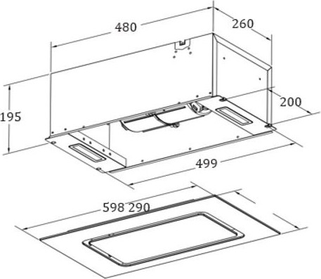 Вытяжка скрытая ZORG Santa 1060 60 S