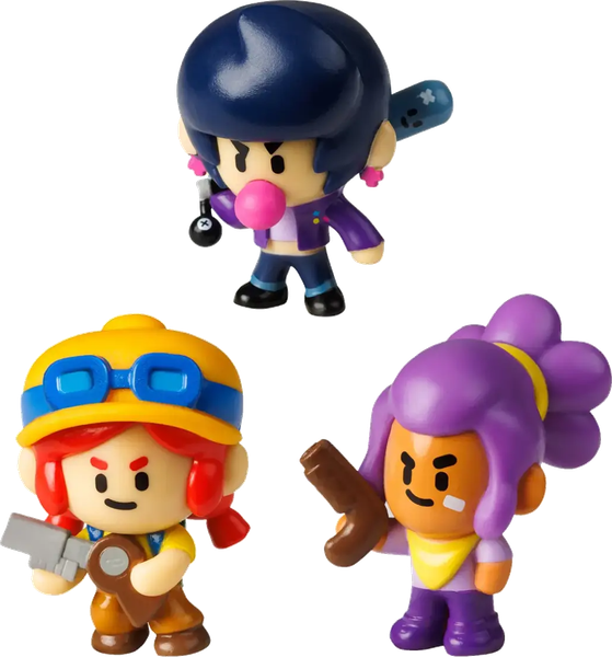 Набор фигурок коллекционных Brawl Stars Джесси, Биби и Шелли / BRW2020B - фото