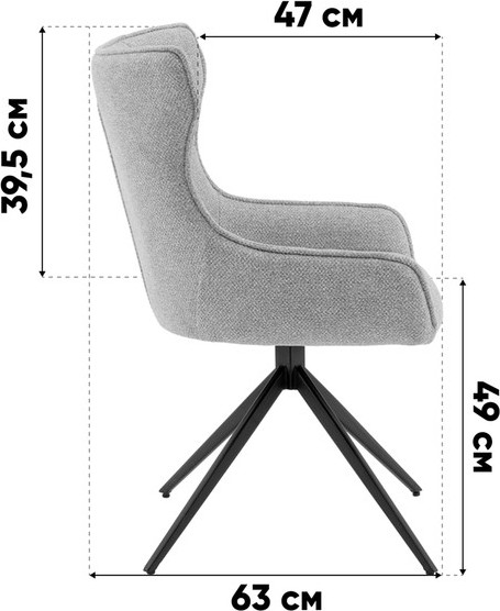 Стул Stool Group Carlene вращающийся / DC-2409007 grey FL07