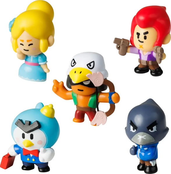 Набор фигурок коллекционных Brawl Stars Пайпер, Мистер Пи, Кольт, Бо и Кроу / BRW2040B - фото