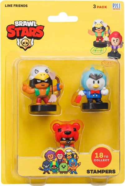 Набор фигурок коллекционных Brawl Stars Бо, Мистер П. и Нита / BRW5020A - фото