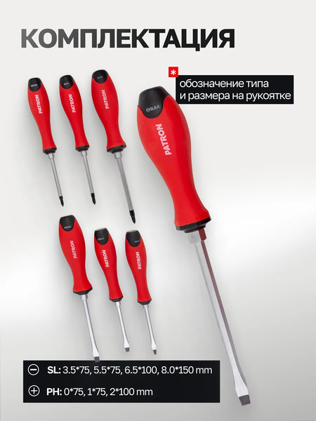 Набор отверток Patron 64 831 / P-7007