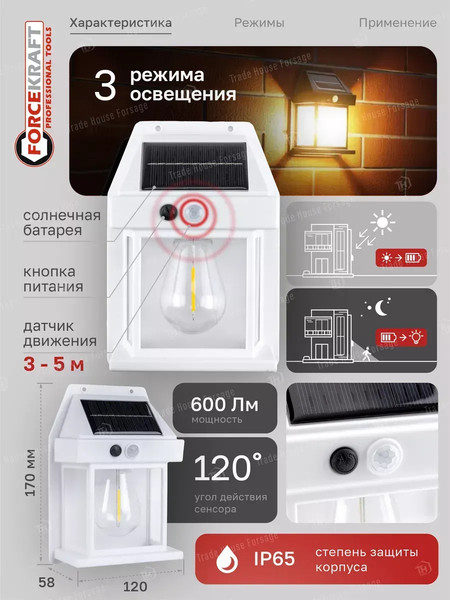 Набор бра уличных ForceKraft FK-WL6009