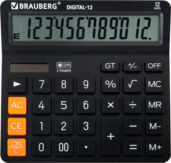 Калькулятор Brauberg Digital 12-BK / 272968 - фото