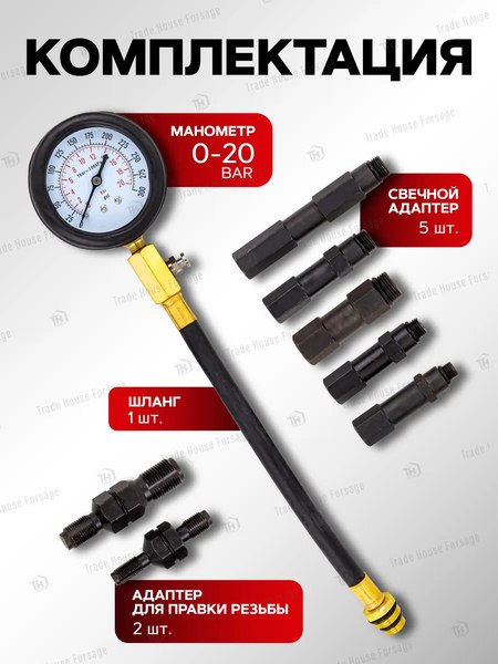 Тестер компрессии двигателя ForceKraft FK-909G1