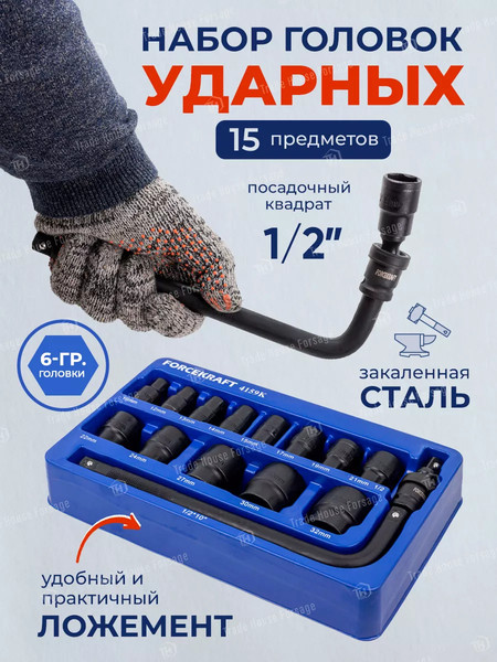 Набор головок слесарных ForceKraft 58 505 / FK-4159MPB