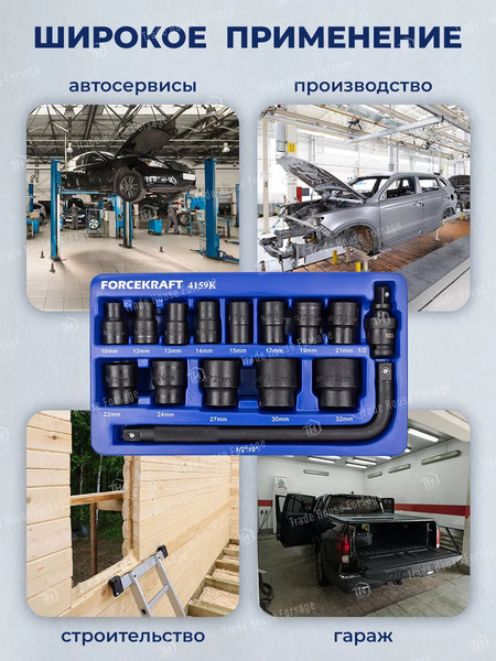 Набор головок слесарных ForceKraft 58 505 / FK-4159MPB