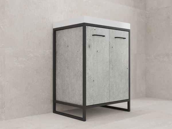 Тумба под умывальник Style Line Лофт 1.0 60см (две створки, бетон)