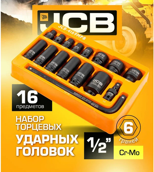 Набор головок слесарных JCB CB-4169MPB