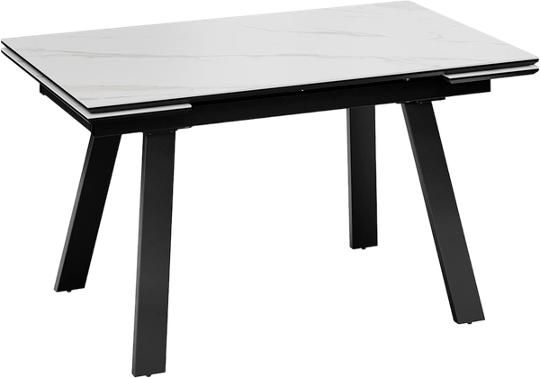 Обеденный стол ТриЯ Дэкстон Тип 1 / 264172 (черный муар/керамика матовая белый мрамор) - фото