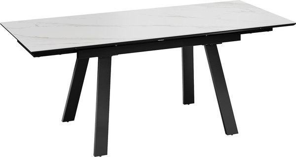 Обеденный стол ТриЯ Дэкстон Тип 1 / 264172 (черный муар/керамика матовая белый мрамор)