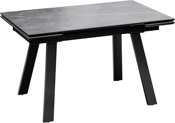 Обеденный стол ТриЯ Дэкстон Тип 1 / 264173 (черный муар/керамика матовая серый мрамор) - фото