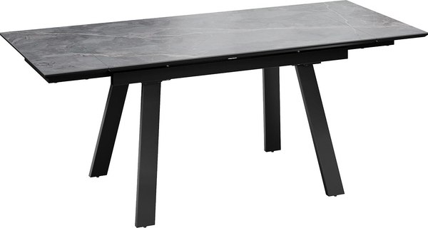 Обеденный стол ТриЯ Дэкстон Тип 1 / 264173 (черный муар/керамика матовая серый мрамор)