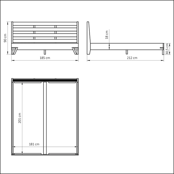Двуспальная кровать Dipriz Flevers 180 / Д.83180.1
