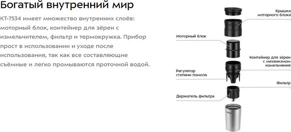 Кофемолка Kitfort 3 в 1 / KT-7534