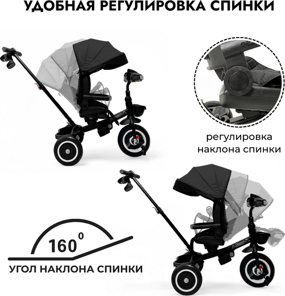 Трехколесный велосипед с ручкой Bubago Dragon / BG 161-4