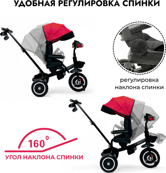 Трехколесный велосипед с ручкой Bubago Dragon / BG 161-2