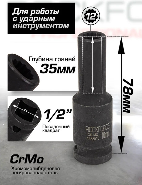 Головка слесарная RockForce RF-4488510