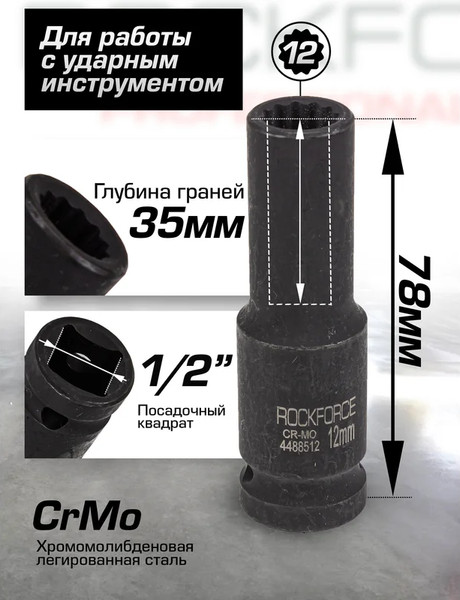Головка слесарная RockForce RF-4488512