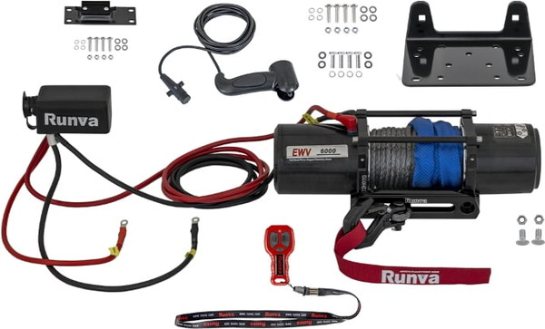 Лебедка электрическая Runva 6000 lbs 2722кг / EWV6000SSR (синтетический трос)