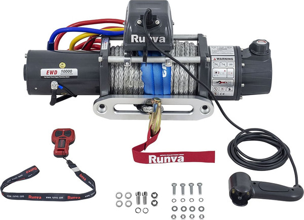 Лебедка электрическая Runva 10000 lbs 4500кг / EWD10000SSR (синтетический трос)