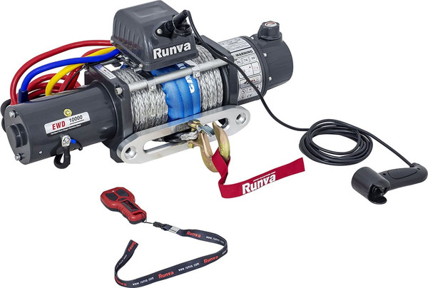 Лебедка электрическая Runva 10000 lbs 4500кг / EWD10000SSR (синтетический трос)