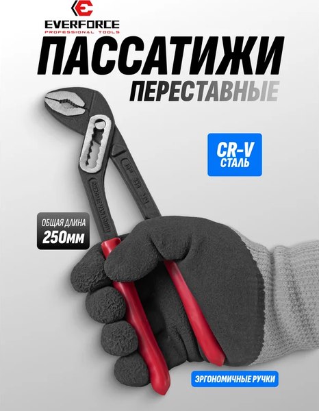 Клещи переставные Everforce EF-613B250