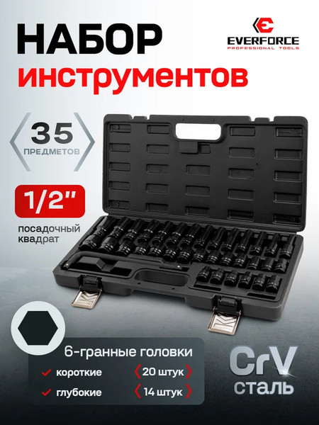 Набор головок слесарных Everforce EF-4359MPB