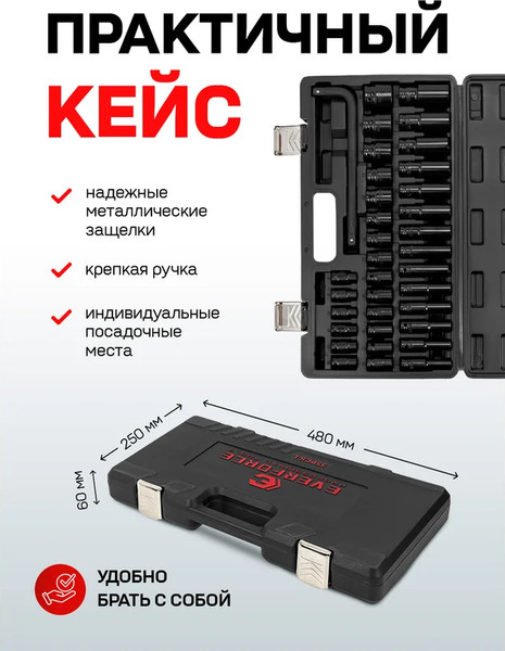 Набор головок слесарных Everforce EF-4359MPB