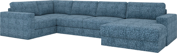 Диван П-образный Rivalli Дискавери + оттоманка правая + угловая секция + кресло секц. - фото