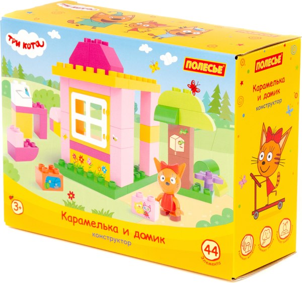 Конструктор Полесье Макси Три кота. Карамелька и домик / 58991 - фото