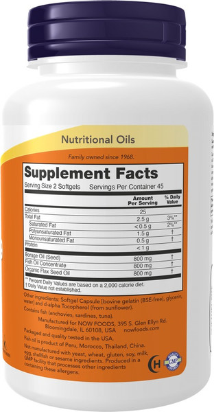 Жирные кислоты NOW Foods Super Omega 3-6-9