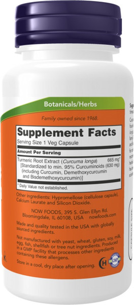 Пищевая добавка NOW Foods Turmeric Curcumin 665мг
