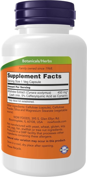 Пищевая добавка NOW Foods Artichoke Extract 450mg