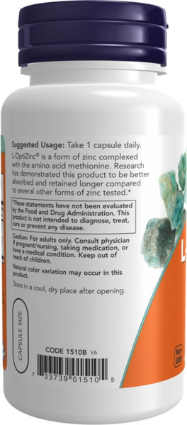 Комплексная пищевая добавка NOW Foods L-Optizinc 30mg