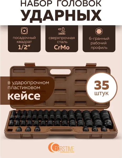 Набор головок слесарных Forstime FT-4353-5K