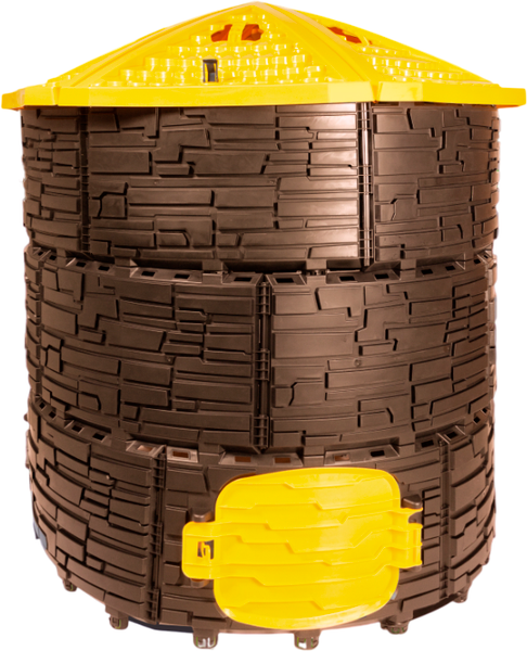 Компостер ВПМ Усиленный / 6199374 (1170л, темно-коричневый/желтый) - фото