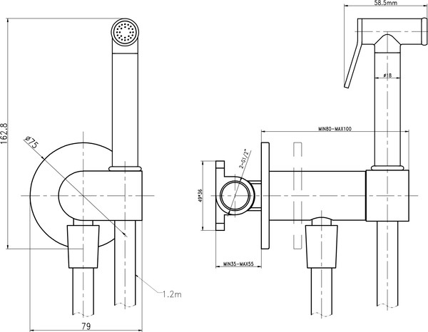 Гигиенический душ со смесителем Lauter Breez 21GN7072BM