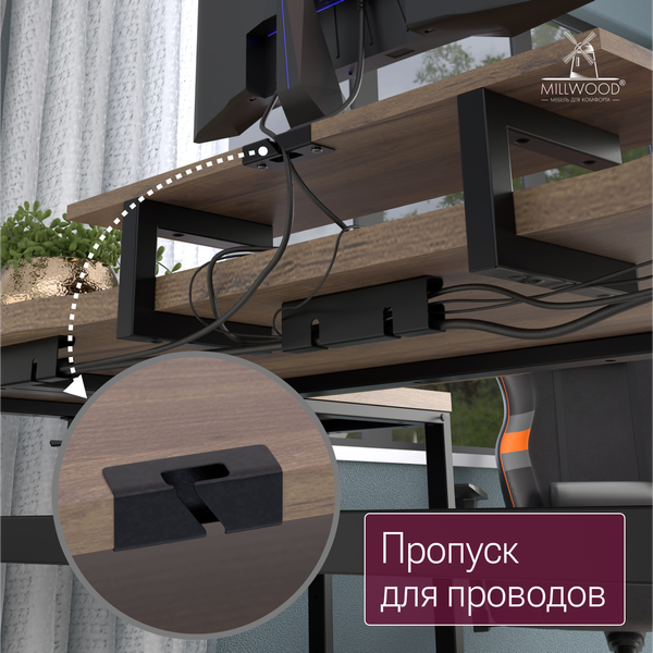 Компьютерный стол Millwood Каир угловой с полкой 200х120х93