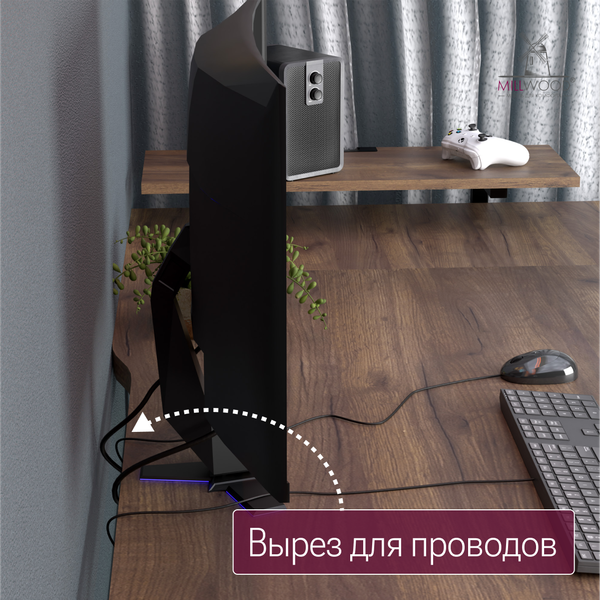 Компьютерный стол Millwood Каир угловой с полкой 200х120х93