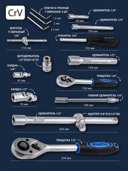 Универсальный набор инструментов KingTul KT-94